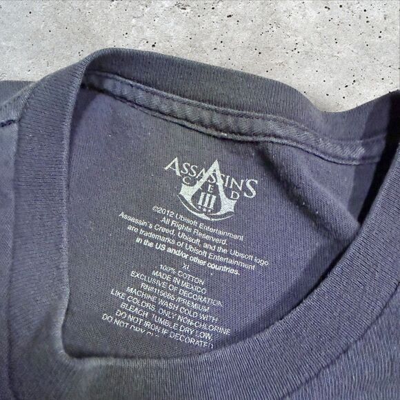 Assassin’s Creed III 2012 Promo Sleeveless Cutoff T-Shirt Black XL Ubisoft Gamer - Picture 8 of 10